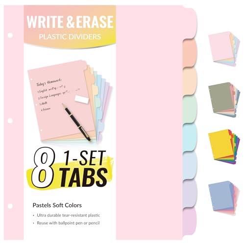 Smart Home Sooez 8 Tabs Long-Lasting Plastic Write & Erase Set
