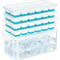 Eco-Friendly NFK Ice Cube Tray with Lid & Bin - 4 for Daily Use