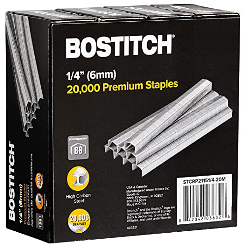 Minimalist Bostitch B8 Staples 1/4 Inch PowerCrown Staples - Set